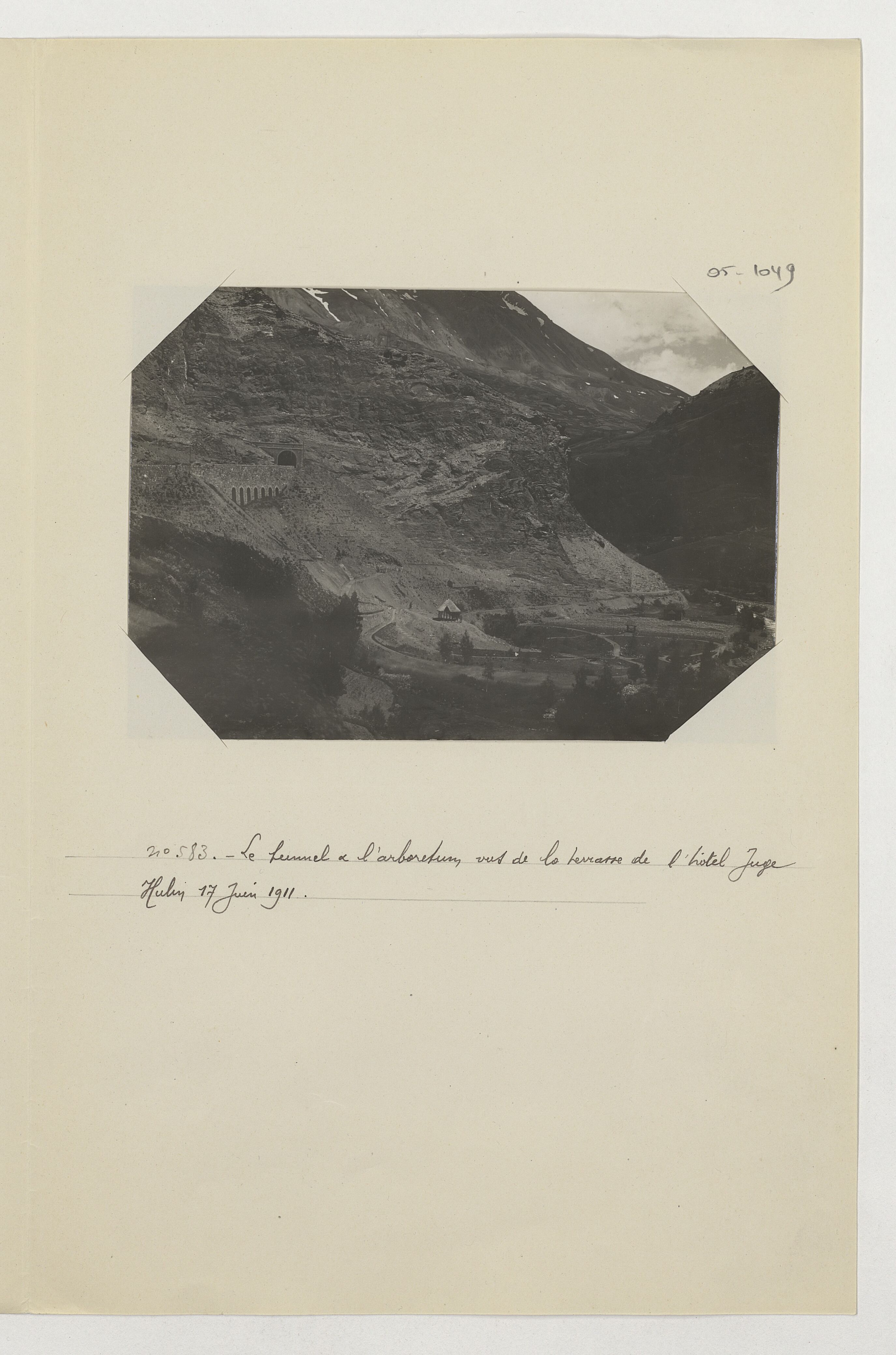 Cette photographie de Victor Hulin, prise en 1911, offre une vue d'ensemble de l'Arboretum Surell, incluant la Romanche,